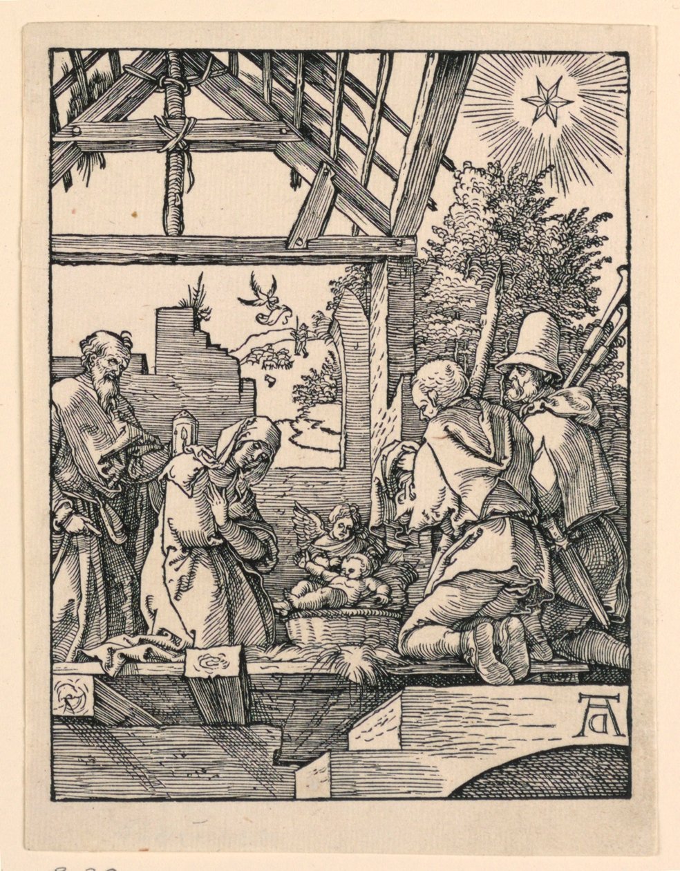 La Nativité (Adoration des bergers) de la série La Petite Passion - Albrecht Dürer