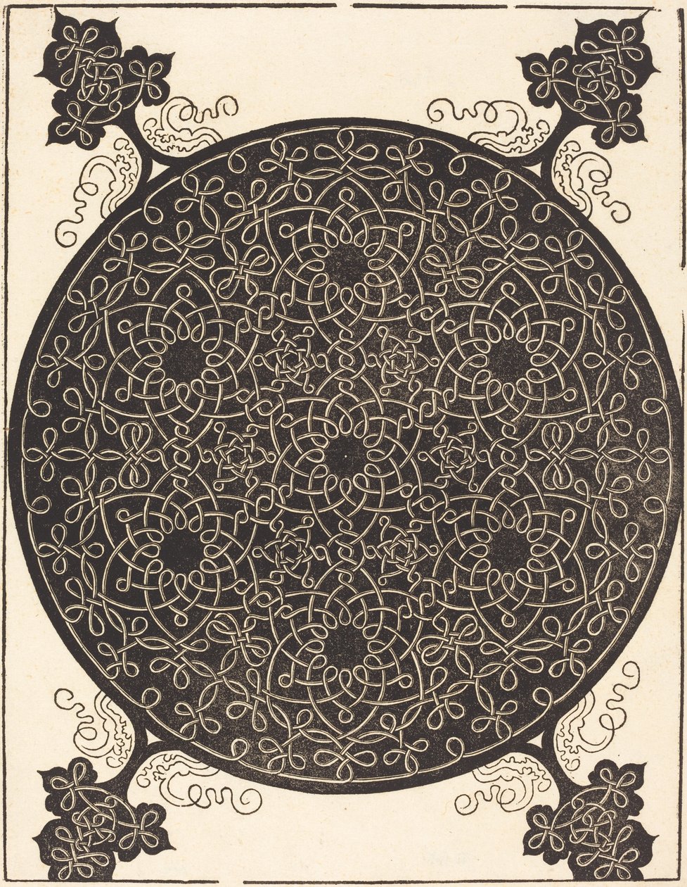 Le sixième nœud (combinant sept petits systèmes de nœuds avec des centres noirs) - Albrecht Dürer