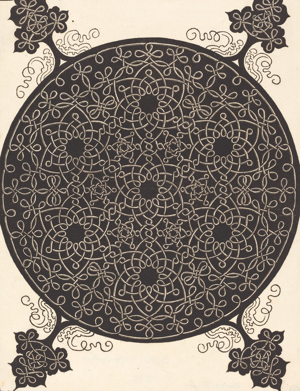 Le sixième nœud combinant sept petits systèmes de nœuds avec des centres noirs, probablement 1506-1507 - Albrecht Dürer