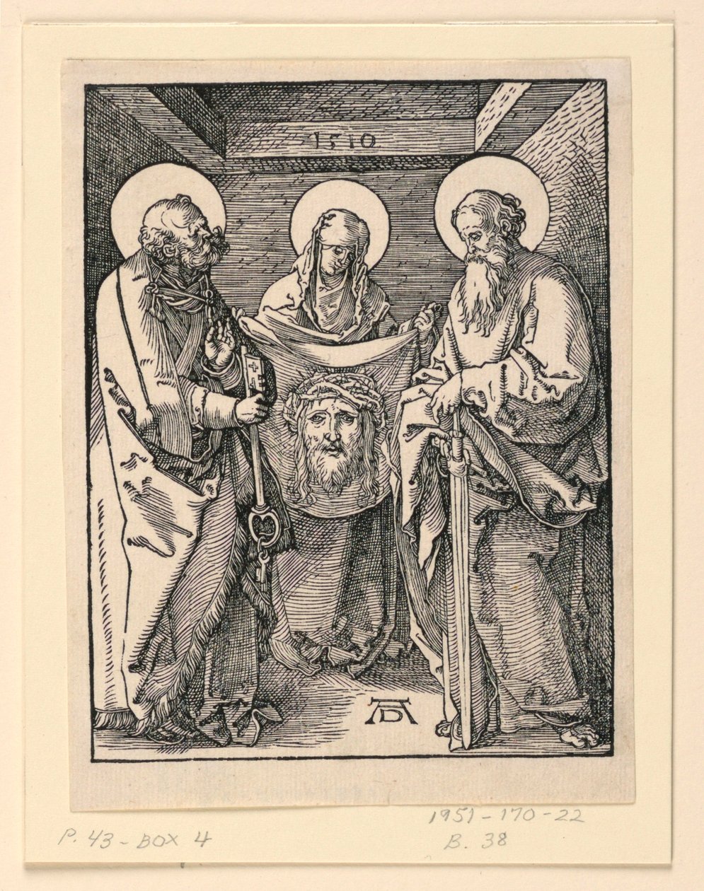 Le Suaire (Saints Véronique, Pierre et Paul), de la série La Petite Passion - Albrecht Dürer