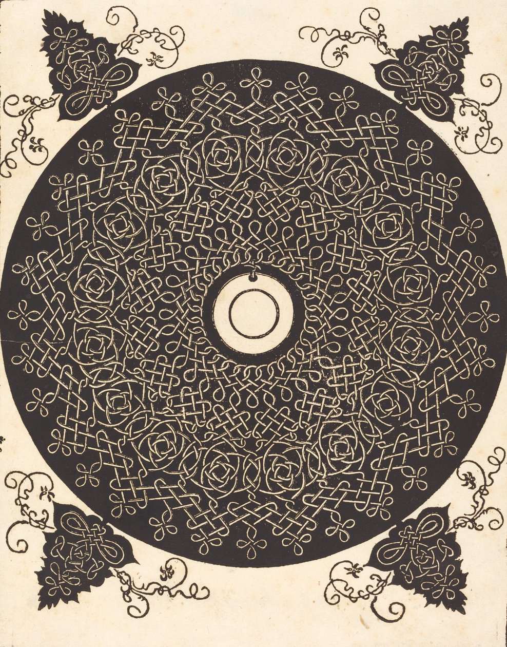 Le troisième nœud avec un cercle noir sur un médaillon blanc, probablement 1506-1507 - Albrecht Dürer