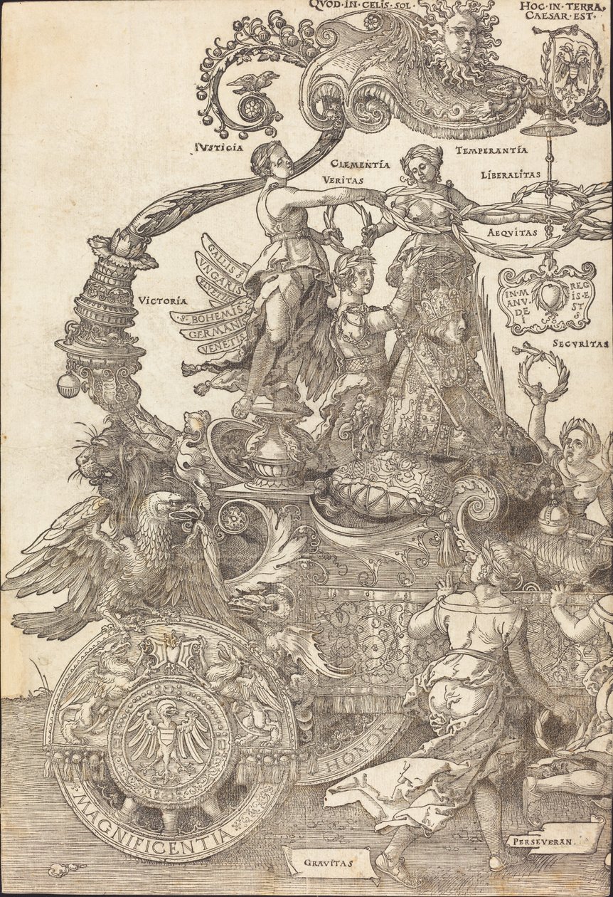 Le Char triomphal de Maximilien I (Le Grand Char Triomphal) [plaque 1 de 8] - Albrecht Dürer