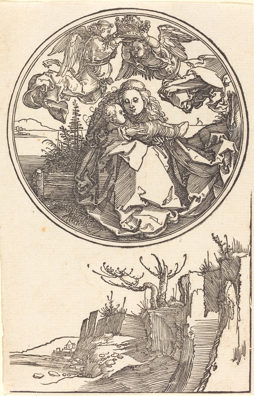 La Vierge couronnée par deux anges au-dessus d