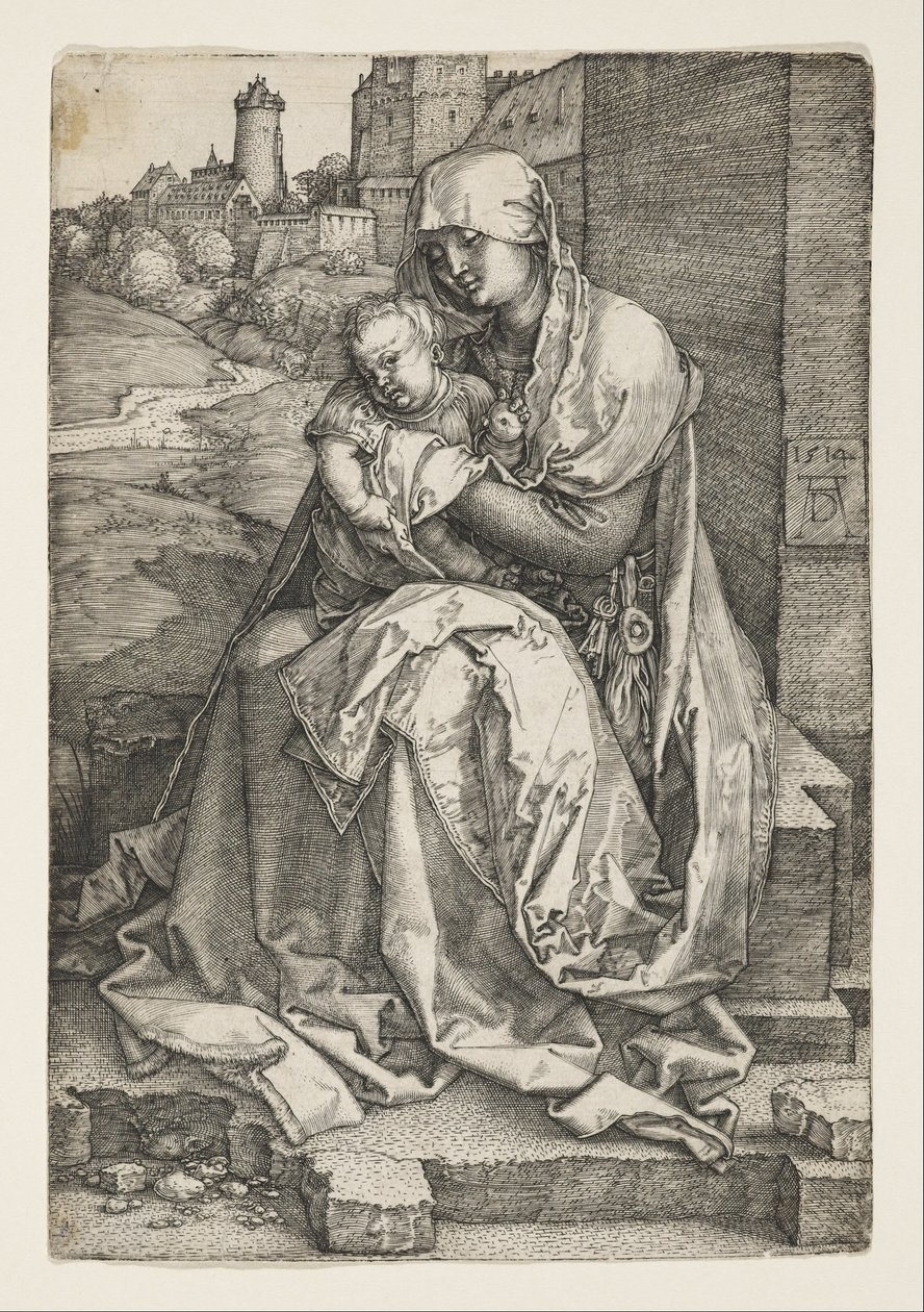 La Vierge assise près d