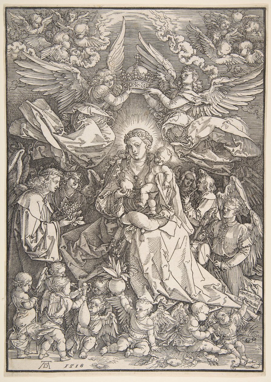 La Vierge entourée de nombreux anges - Albrecht Dürer