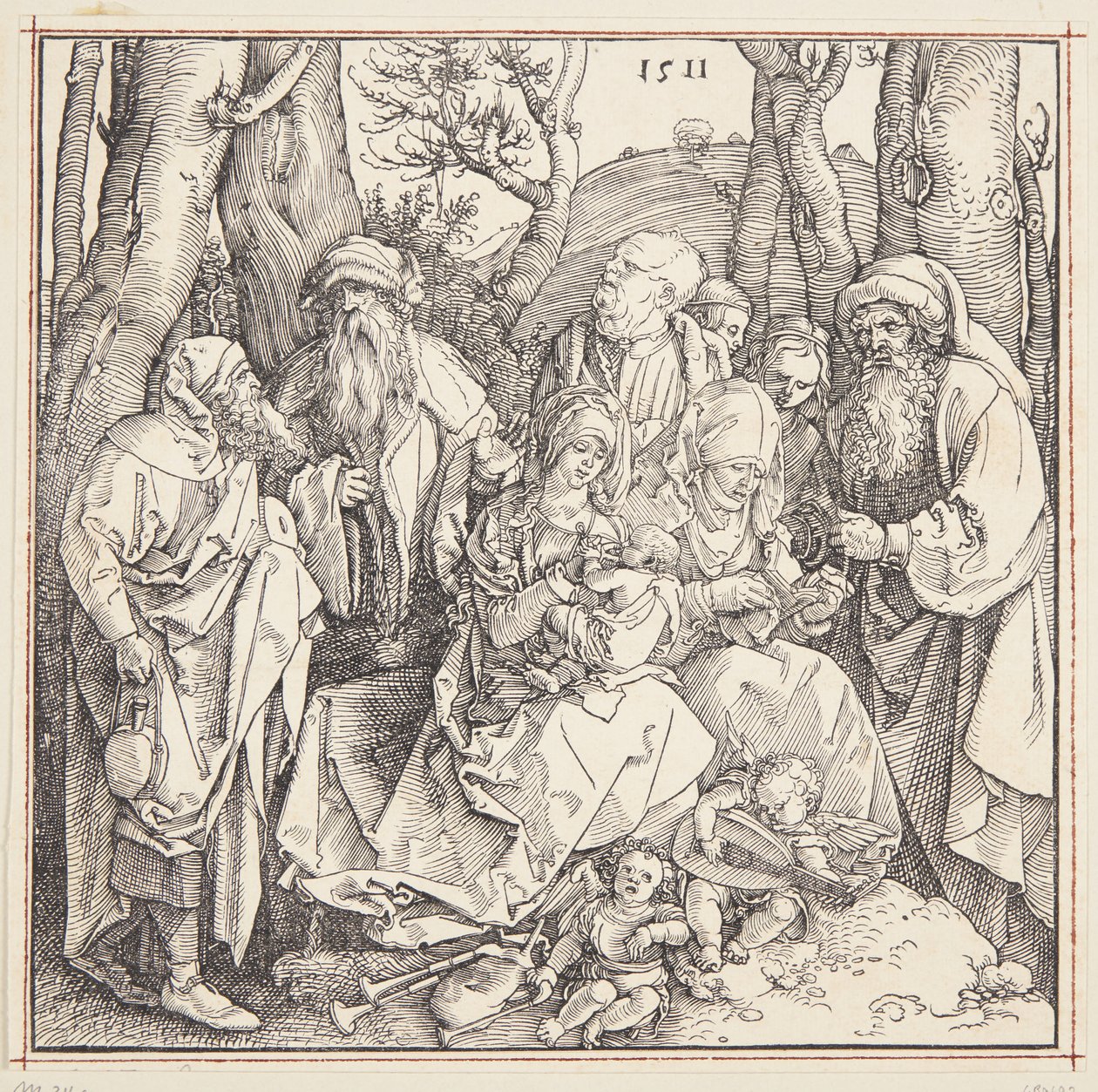 La sainte parenté avec des anges - Albrecht Dürer