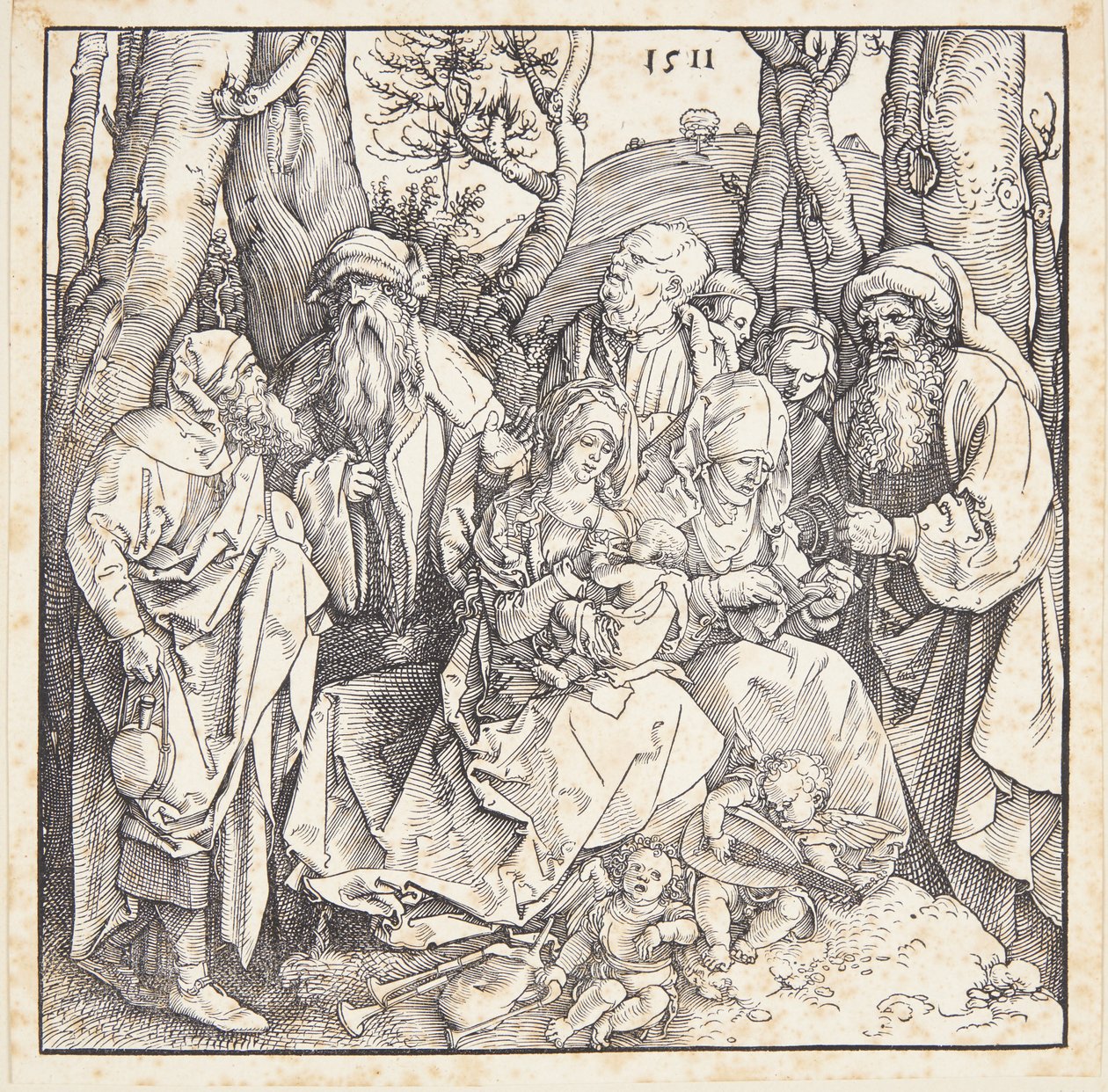 La sainte parenté avec des anges - Albrecht Dürer