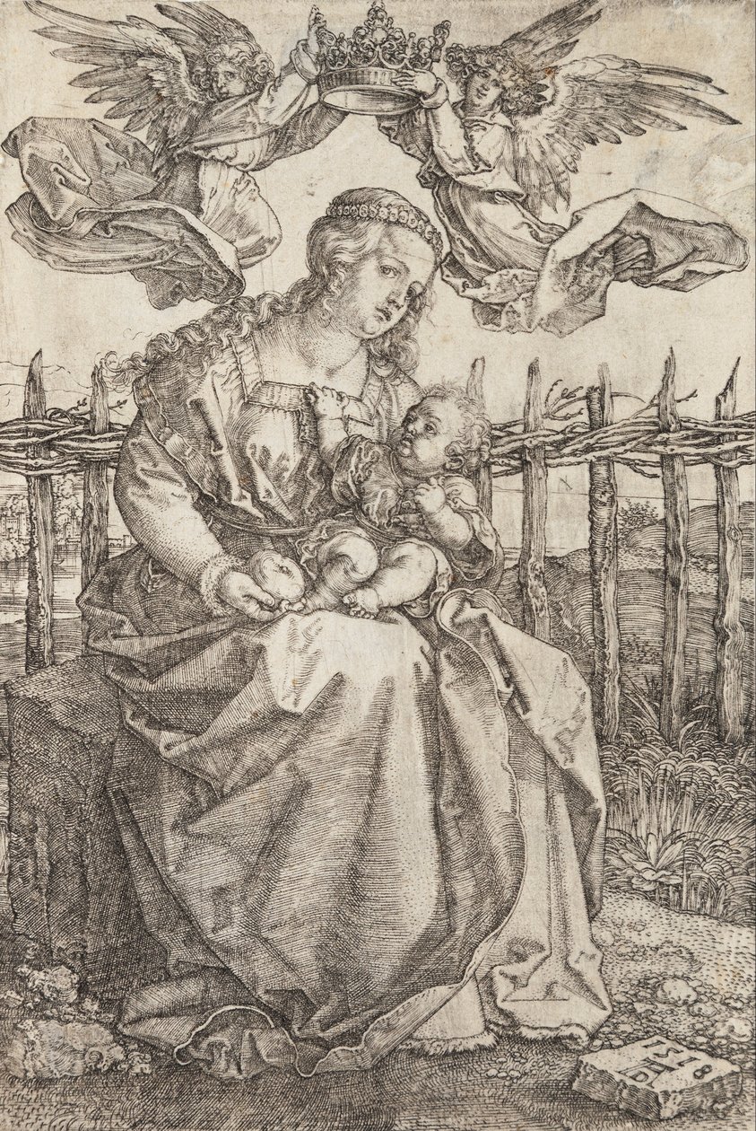 Vierge Marie couronnée par deux anges - Albrecht Dürer