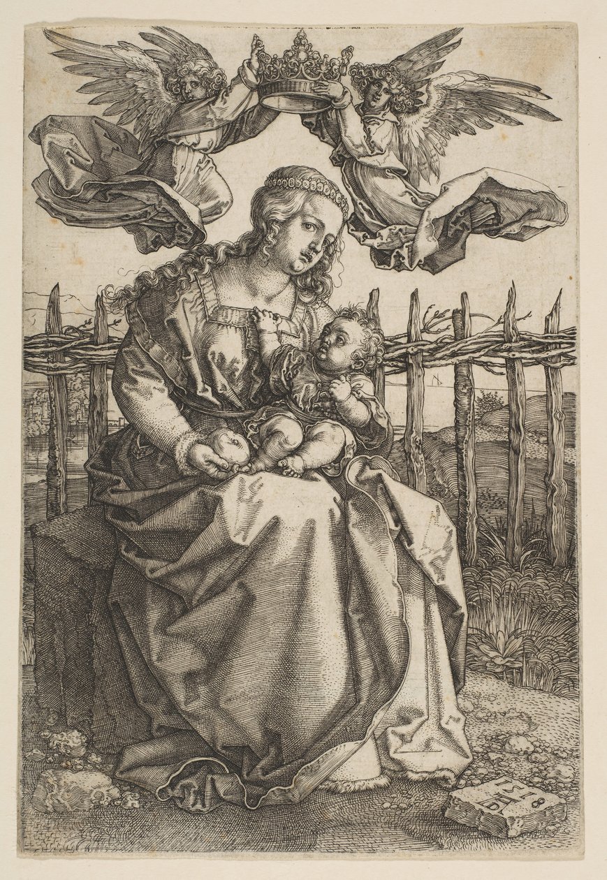 Vierge et Enfant couronnés par deux anges - Albrecht Dürer