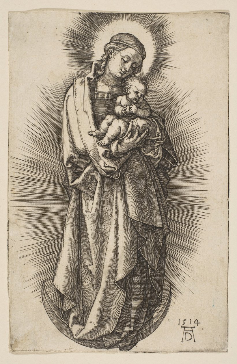 Vierge et enfant sur le croissant avec un diadème - Albrecht Dürer