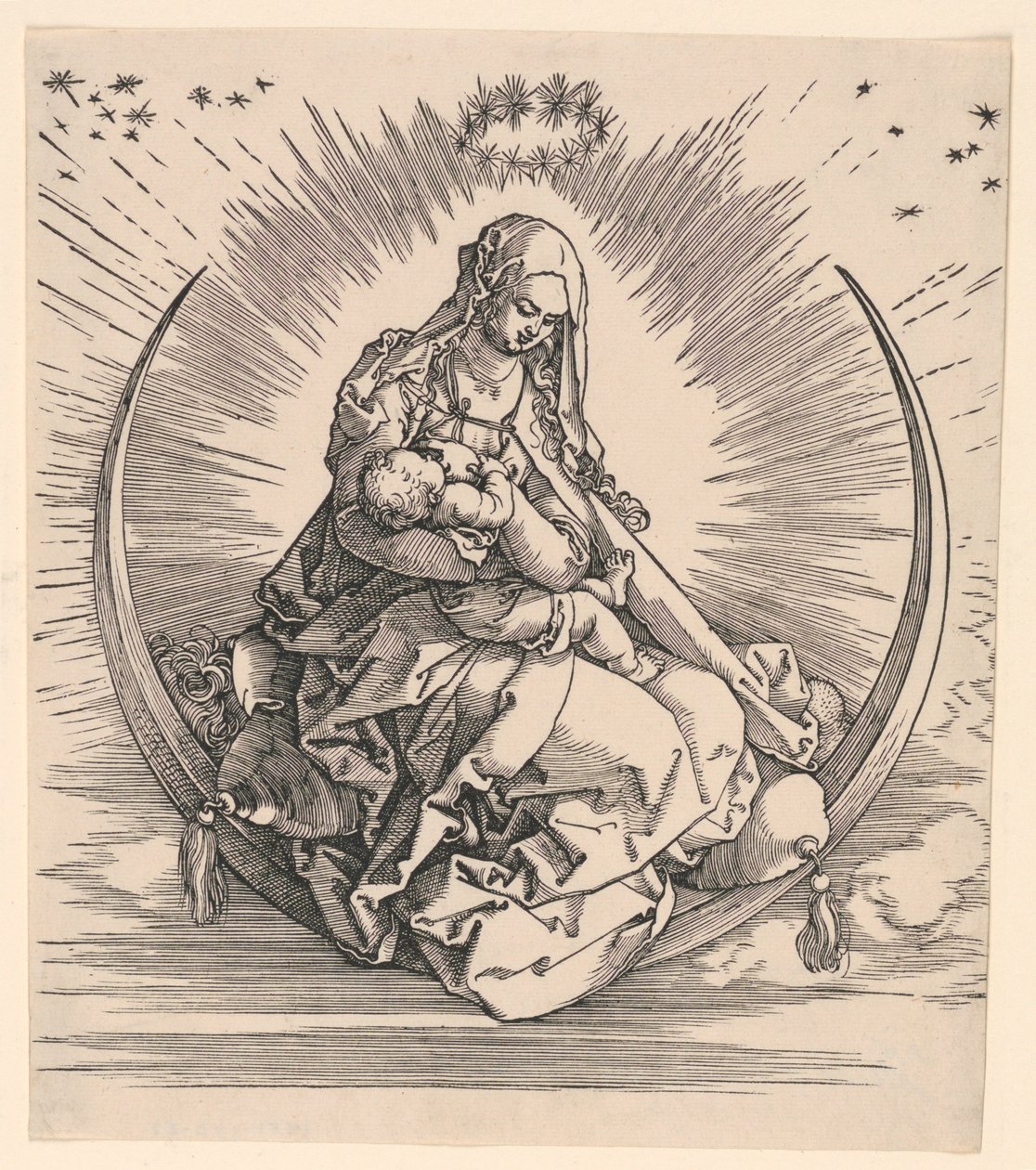 Vierge sur le croissant (Page de titre de la Vie de la Vierge) - Albrecht Dürer