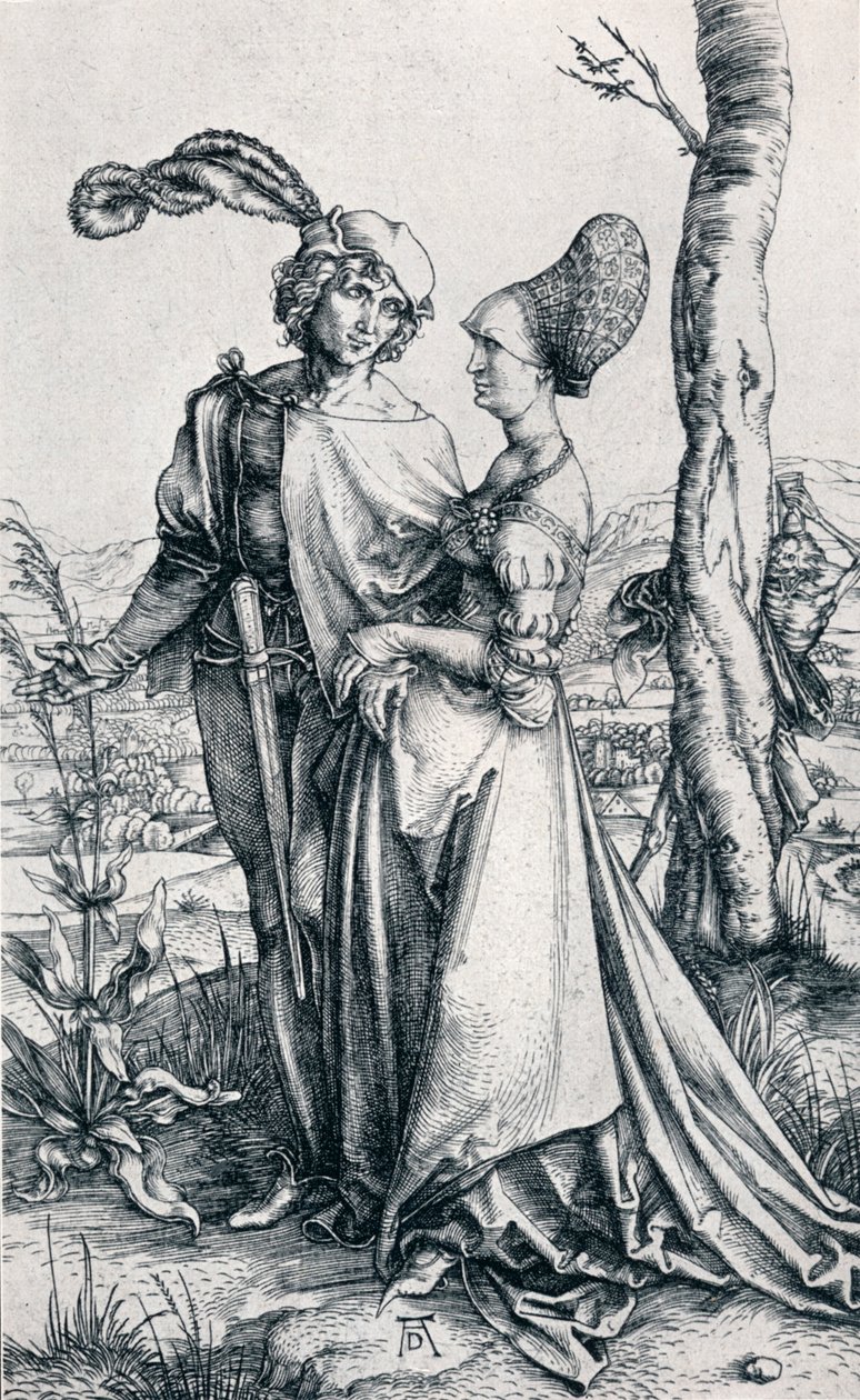 Jeune couple menacé par la mort ou La Promenade, 1495, 1906 - Albrecht Dürer
