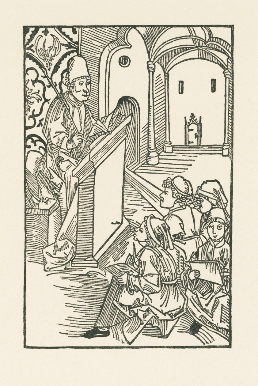Un enseignant avec quatre élèves - Albrecht Dürer or Duerer