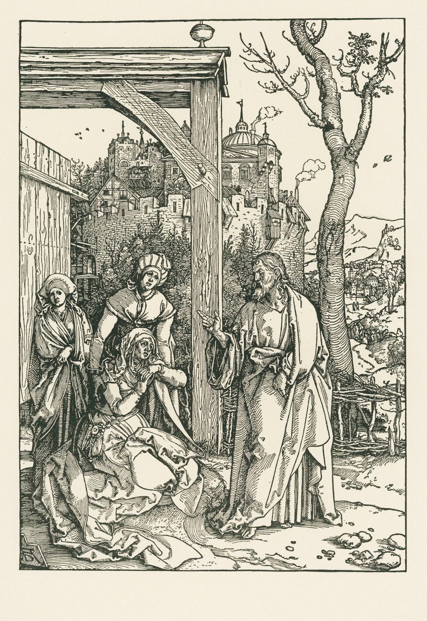 Le Christ prenant congé de sa mère, vers 1504 (gravure sur bois) - Albrecht Dürer or Duerer