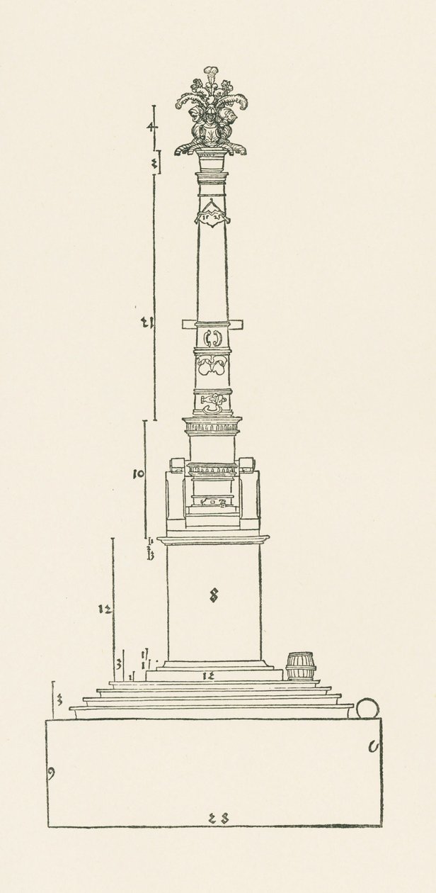 Colonne commémorant la victoire sur " mechtig leut " - Albrecht Dürer or Duerer