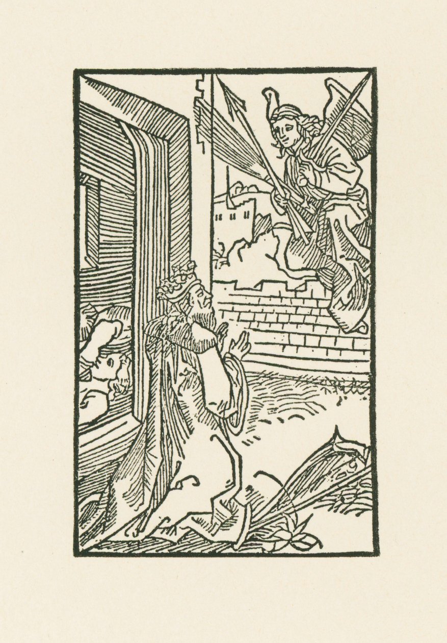 David en prière. Illustration du Diurnale s m chorum ecclesie Basilien. Imprimé par Johann Bergmann, Bâle - Albrecht Dürer or Duerer
