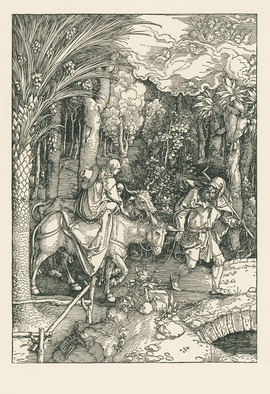 Fuite en Égypte, vers 1504 (gravure sur bois) - Albrecht Dürer or Duerer