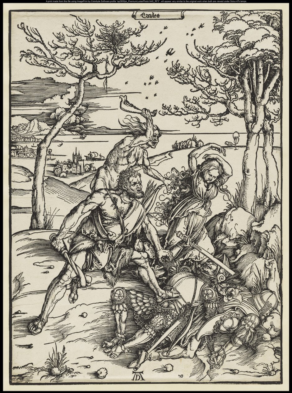 Hercule vainqueur de Cacus, vers 1496 (gravure sur bois) - Albrecht Dürer or Duerer