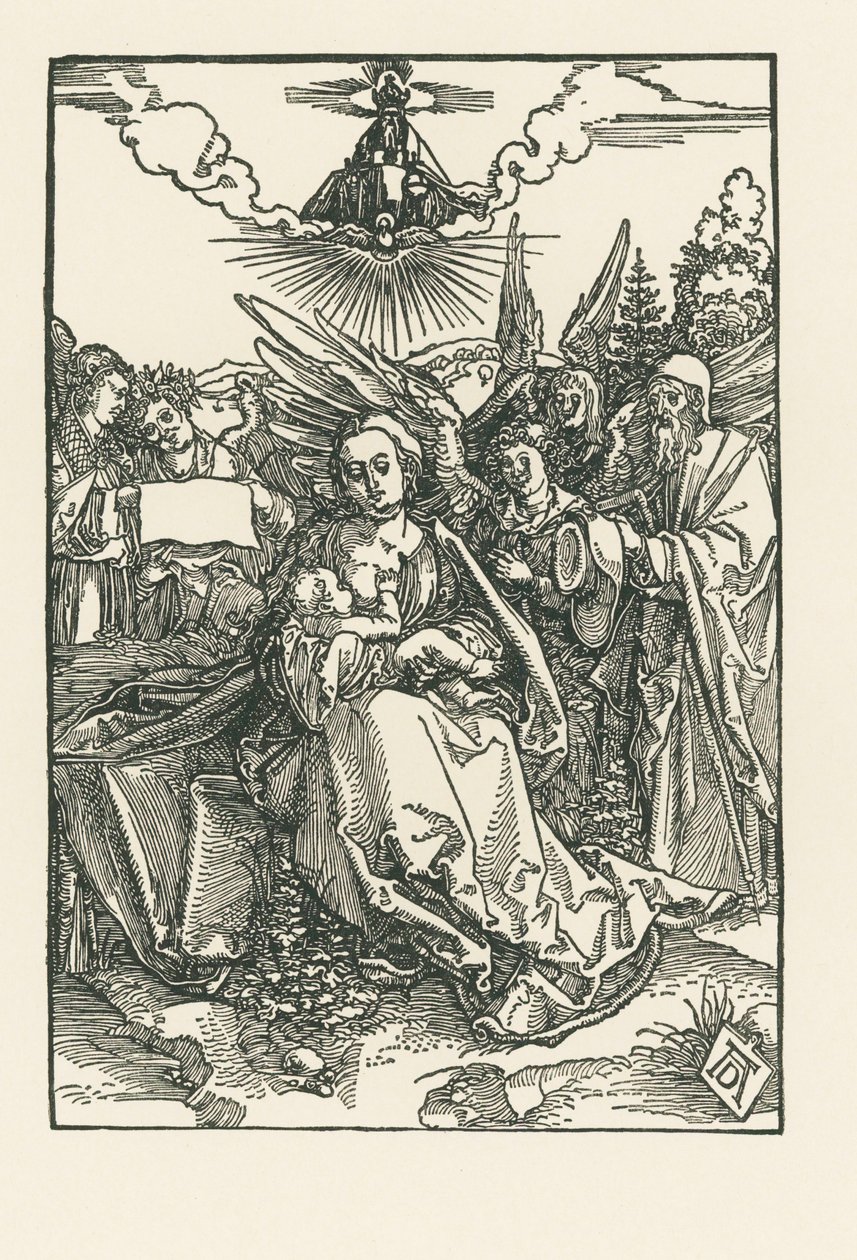 Sainte Famille avec cinq anges, vers 1503-04 (gravure sur bois) - Albrecht Dürer or Duerer