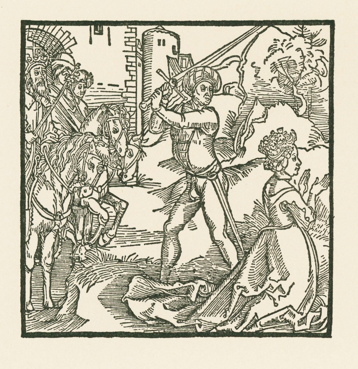 Le roi Jéhu fait décapiter sa femme Jézabel - Albrecht Dürer or Duerer