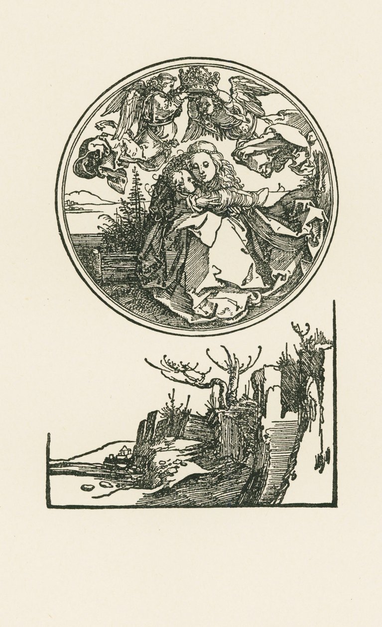 Madone dans un cercle, vers 1514 (gravure sur bois) - Albrecht Dürer or Duerer