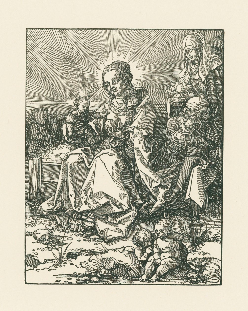 Madone sur un banc herbeux avec saint Joseph et sainte Anne - Albrecht Dürer or Duerer