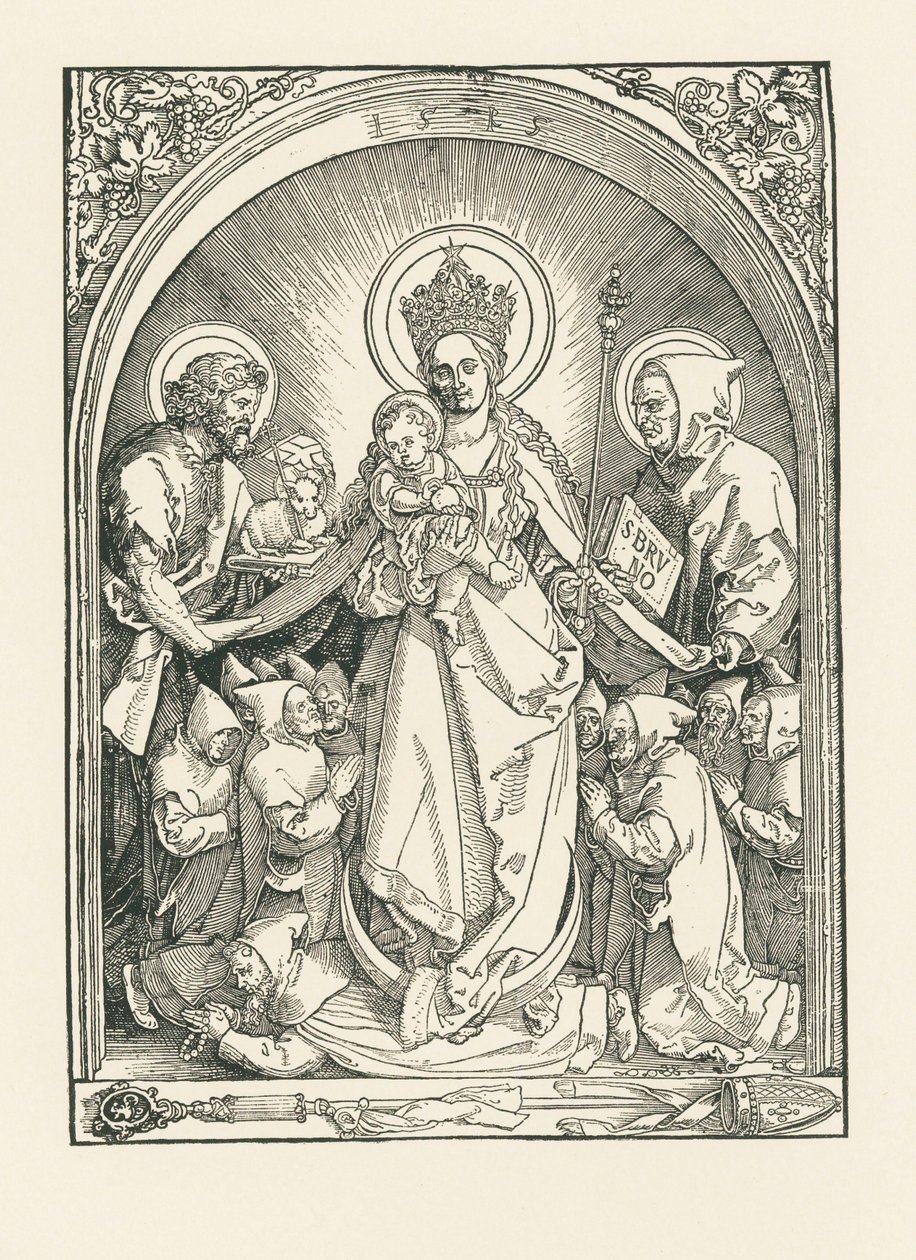 Madone avec les moines chartreux, les saints Jean-Baptiste et Bruno - Albrecht Dürer or Duerer