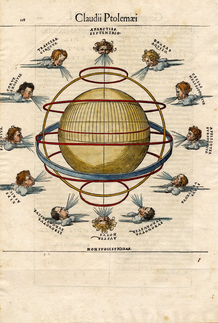Carte intitulée "Sphère armillaire". - Albrecht Dürer or Duerer