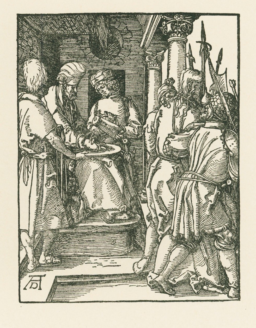 Pilate se lavant les mains, vers 1509 (gravure sur bois) - Albrecht Dürer or Duerer