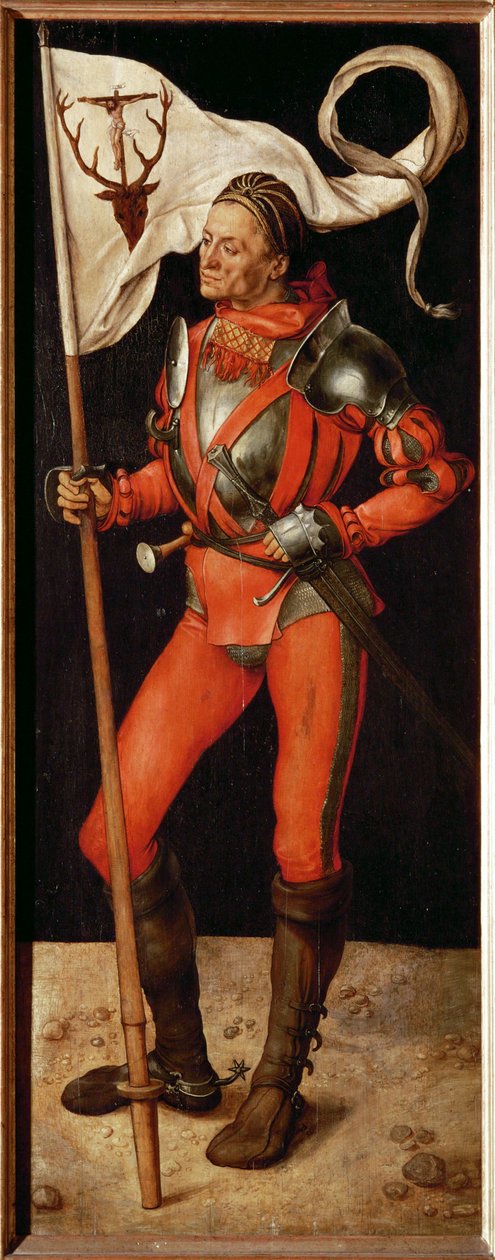 Aile droite du Paumgartner-Altar : Saint Eustache (peinture sur tilleul) - Albrecht Dürer or Duerer