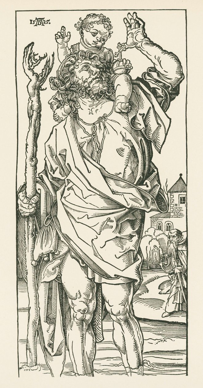 Saint Christophe. Nuremberg, vers 1500-05 (gravure sur bois) - Albrecht Dürer or Duerer