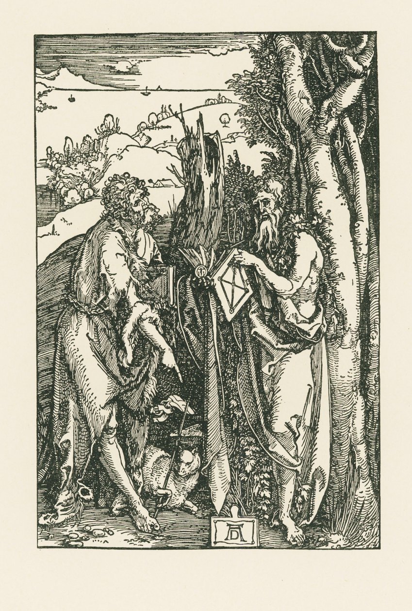 Saint Jean-Baptiste et Saint Onophrius, vers 1503-04 (gravure sur bois) - Albrecht Dürer or Duerer