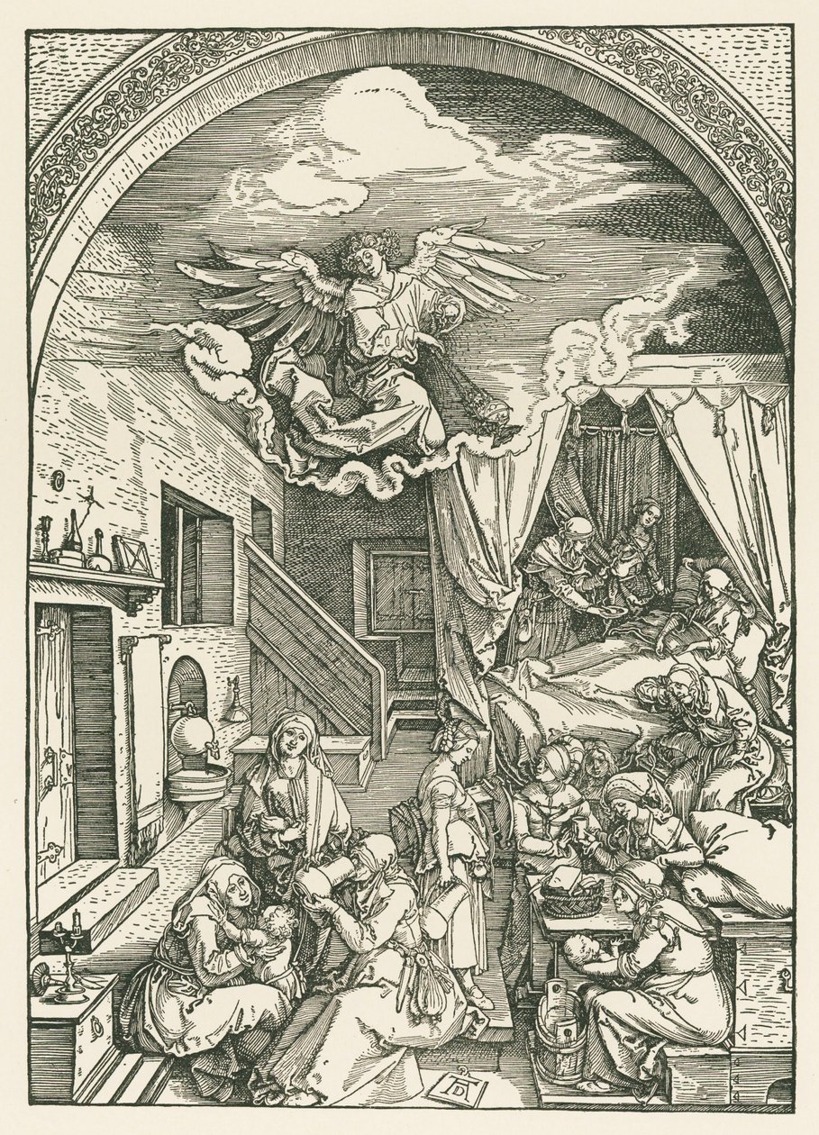 La naissance de la Vierge, vers 1503 (gravure sur bois) - Albrecht Dürer or Duerer