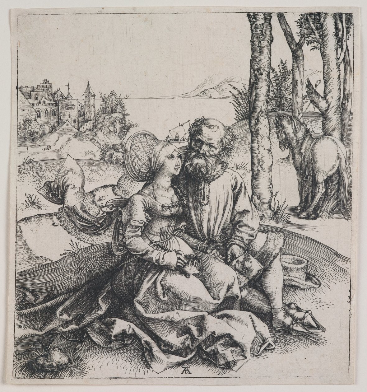 Le couple mal assorti, vers 1495 (gravure) - Albrecht Dürer or Duerer