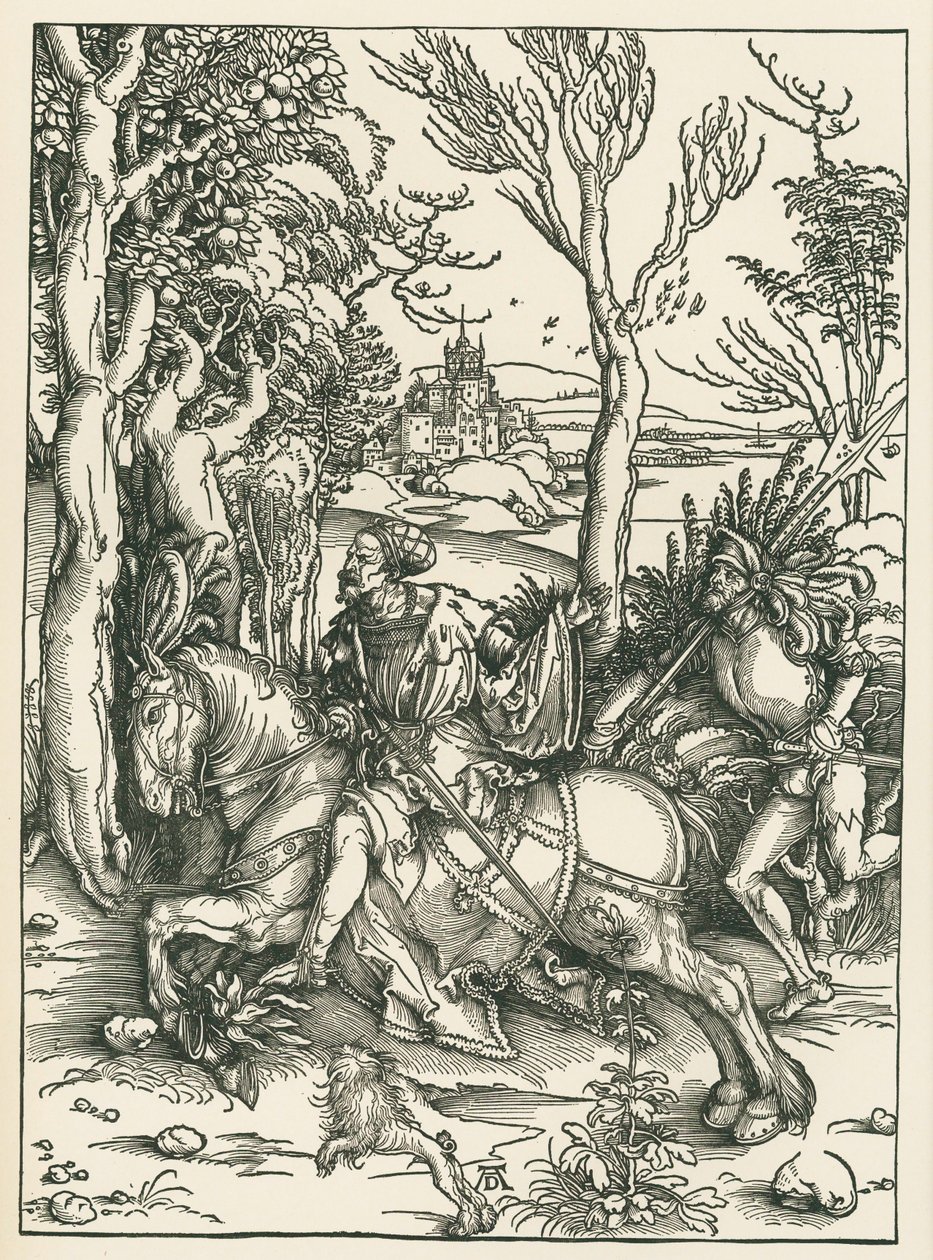 Le chevalier et le Landsknecht, vers 1496 (gravure sur bois) - Albrecht Dürer or Duerer