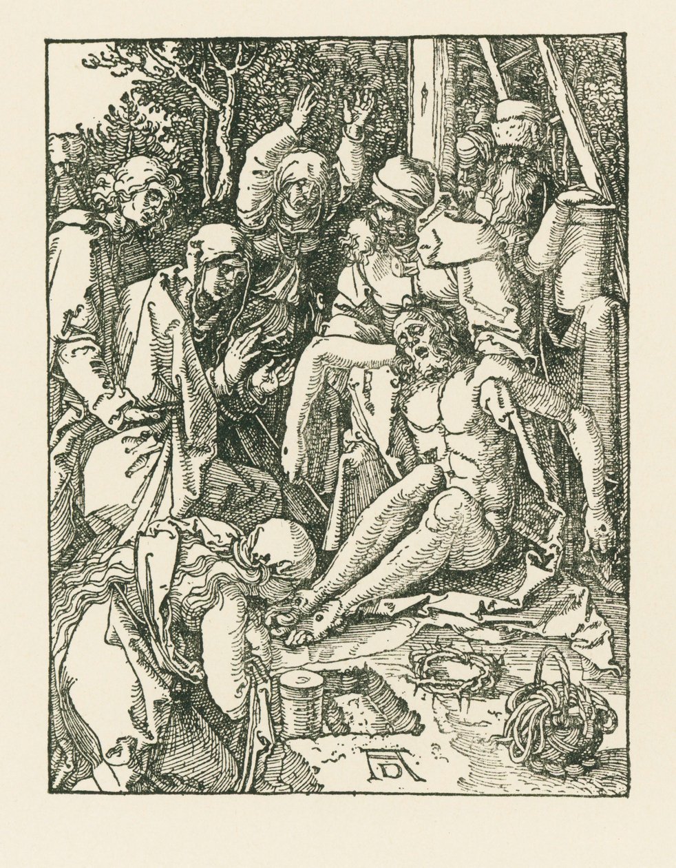 La lamentation pour le Christ, vers 1509-10 (gravure sur bois) - Albrecht Dürer or Duerer