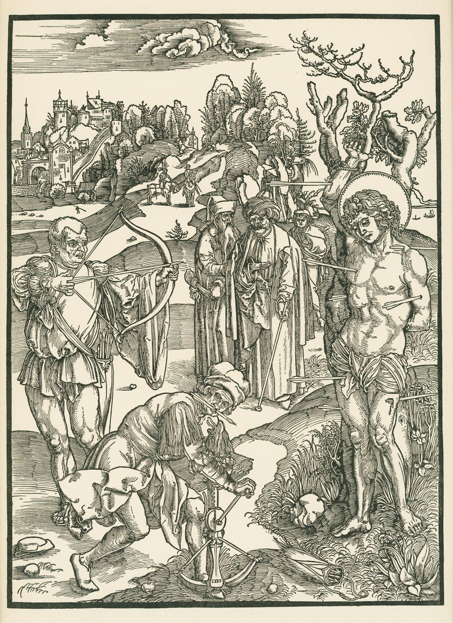Le martyre de saint Sébastien, vers 1500 (gravure sur bois) - Albrecht Dürer or Duerer