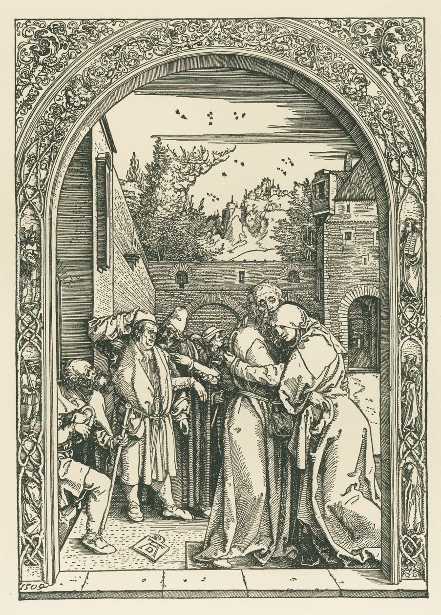 La rencontre de Joachim et Anne au Golden Gate - Albrecht Dürer or Duerer