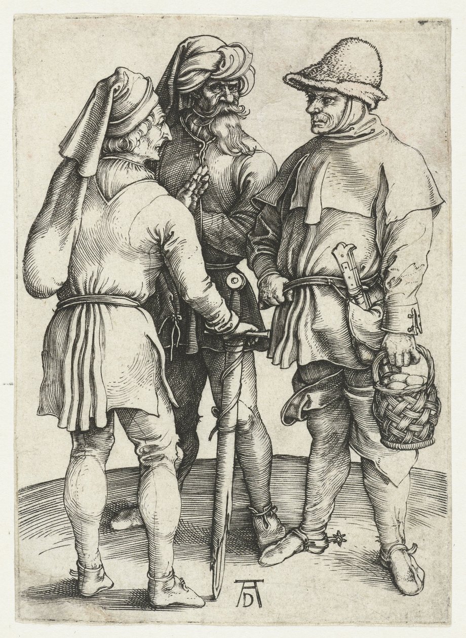 Trois paysans en conversation - Albrecht Dürer or Duerer