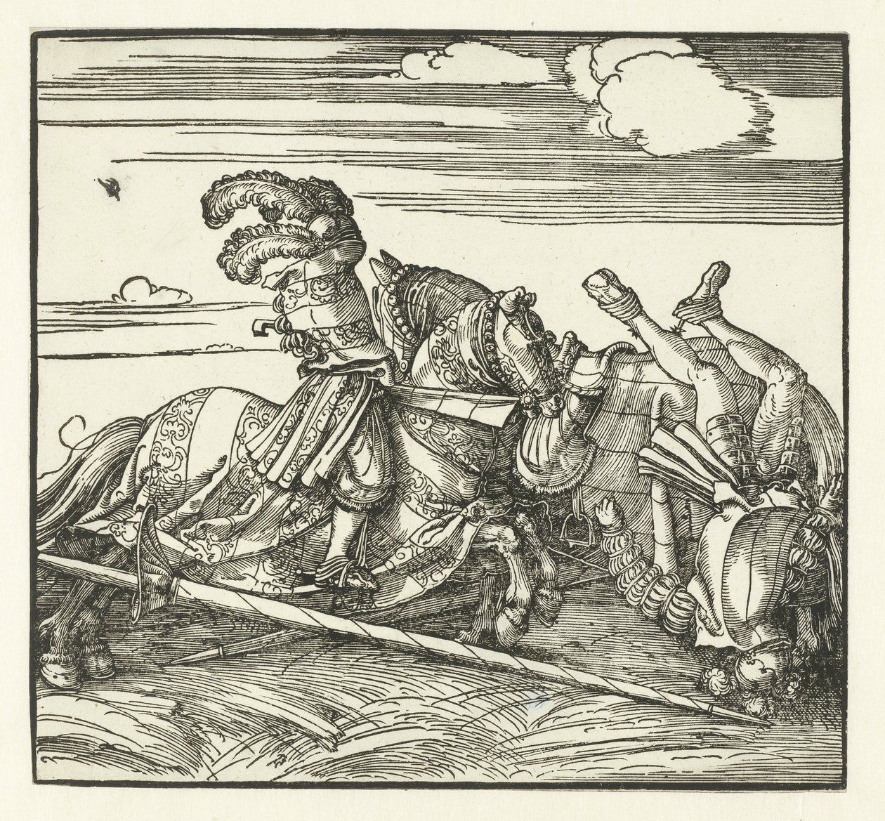 Deux cavaliers se battant à cheval - Albrecht Dürer or Duerer