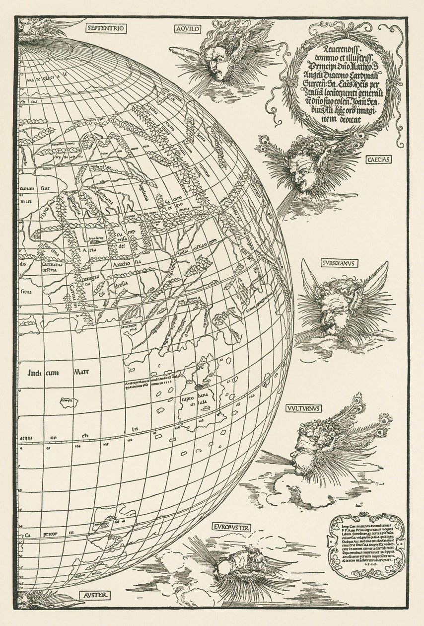 Carte du monde de Johannes Stabius - Albrecht Dürer or Duerer