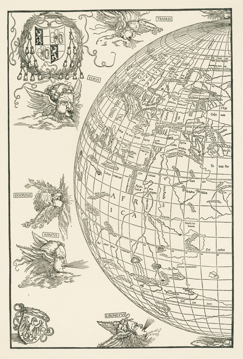 Carte du monde de Johannes Stabius - Albrecht Dürer or Duerer