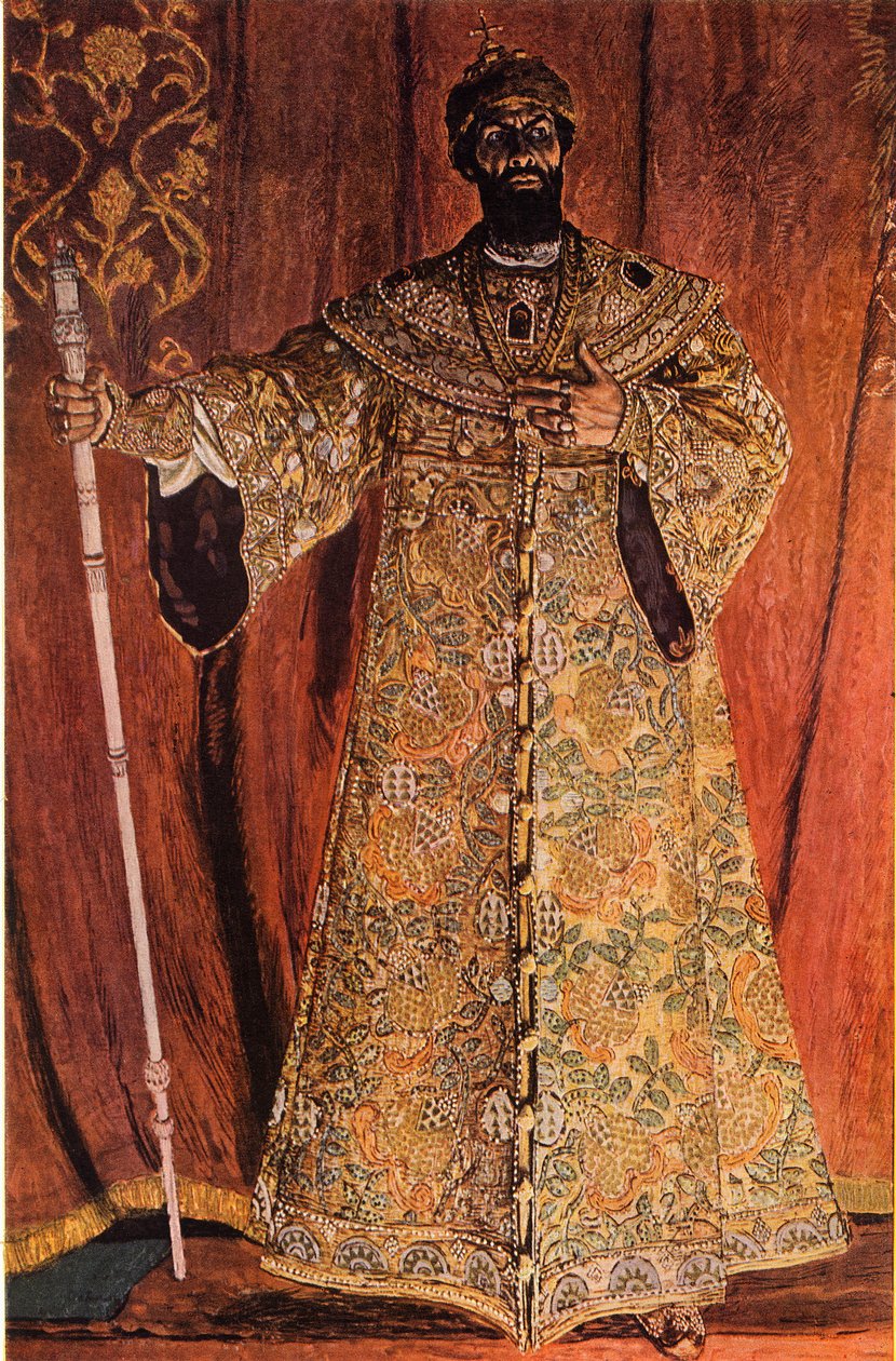 Portrait de Fyodor Ivanov Shaliapin 1873-1939 dans le rôle de Boris Godounov, 1912, 1965 - Aleksandr Jakovlevic Golovin