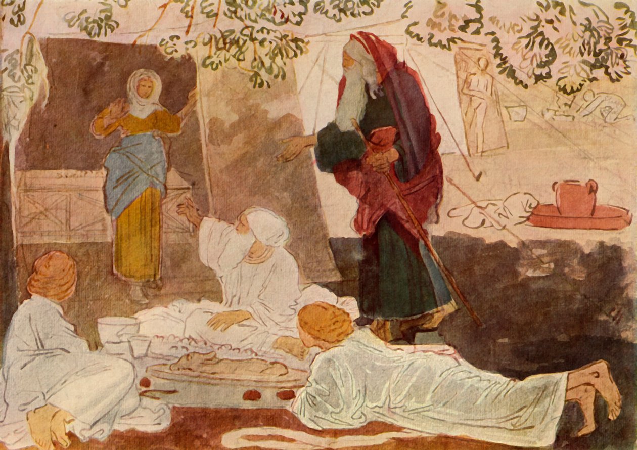 Trois pèlerins visitant Abraham, milieu du 19e siècle, 1965 - Aleksandr Ivanov