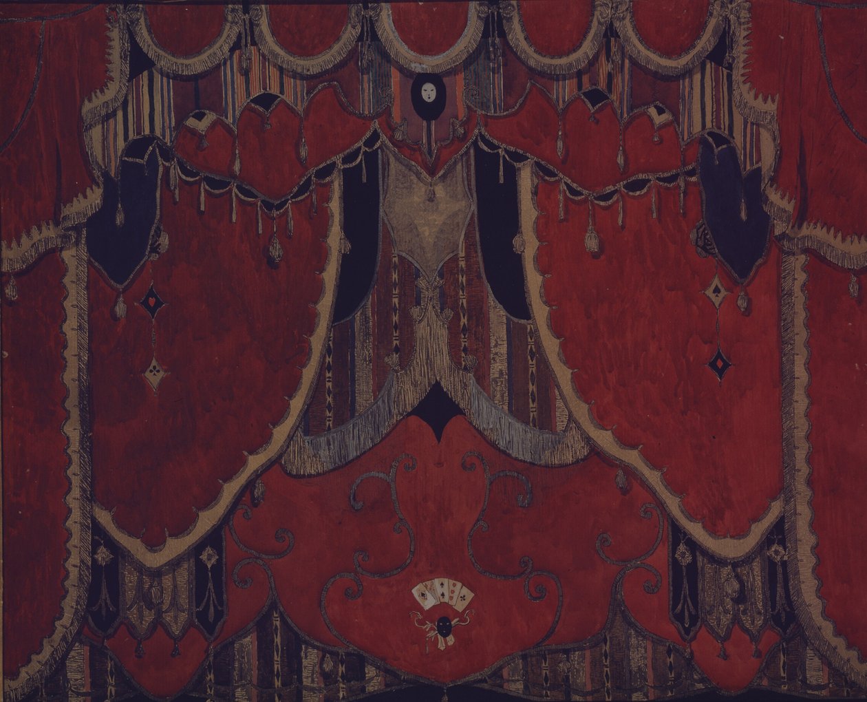 Conception du rideau principal pour la pièce de théâtre Le Masque par M. Lermontov, 1917 - Aleksandr Jakovlevic Golovin