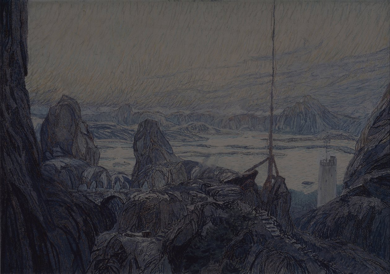 Décor de scène pour la pièce de théâtre La Dame de la mer de H. Ibsen - Aleksandr Jakovlevic Golovin