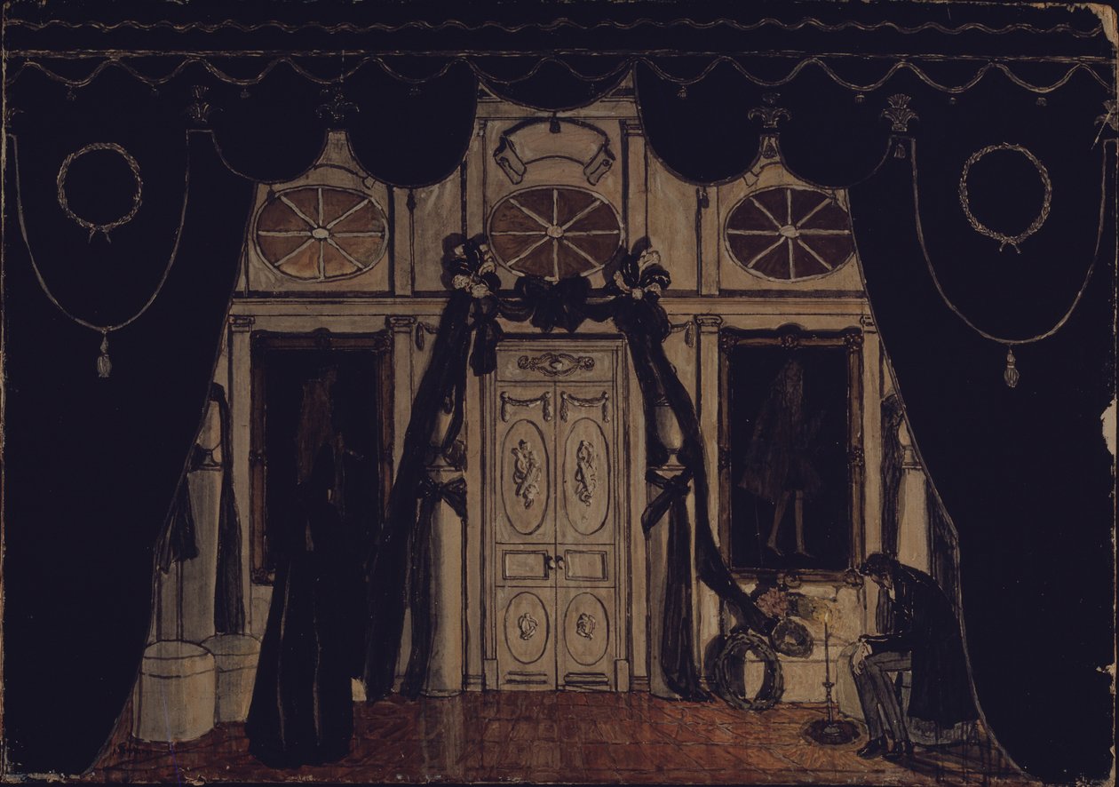 Décor de scène pour la pièce de théâtre Le Bal Masqué de M. Lermontov, 1917 - Aleksandr Jakovlevic Golovin
