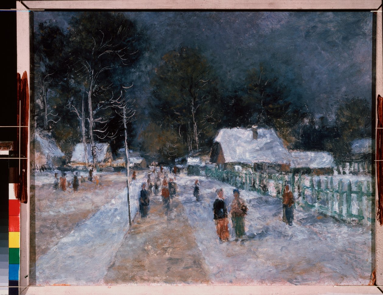 Hiver. Œuvre de Alexander Vasilyevich Shevchenko (Alexandre Chevtchenko) (1883-1948), huile sur carton - Aleksandr Vasilievich Shevchenko