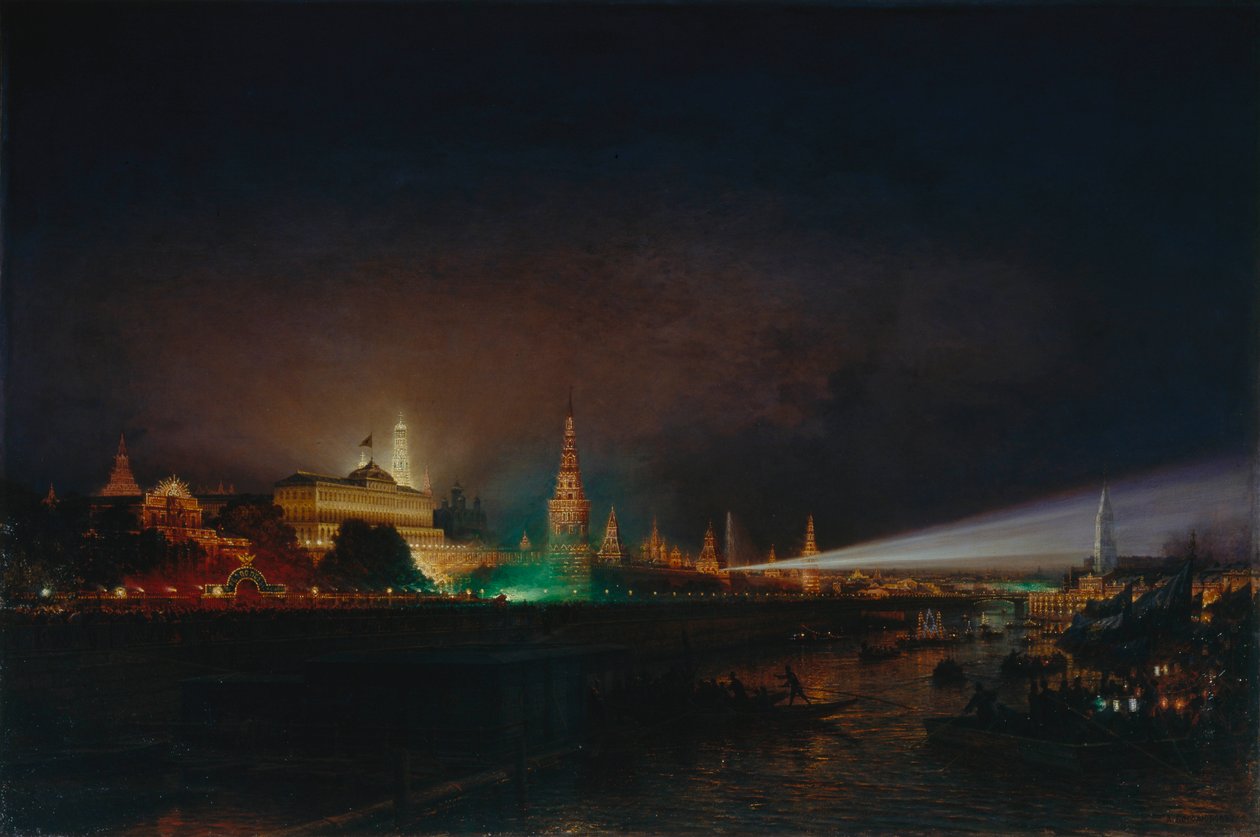 Illumination du Kremlin de Moscou, 1883 - Aleksei Petrovich Bogolyubov