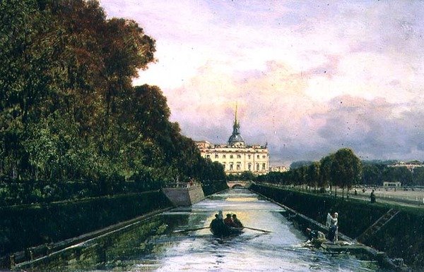 Vue du canal Lebyazhyeva vers le palais Mikhailovsky, Saint-Pétersbourg - Aleksei Petrovich Bogolyubov